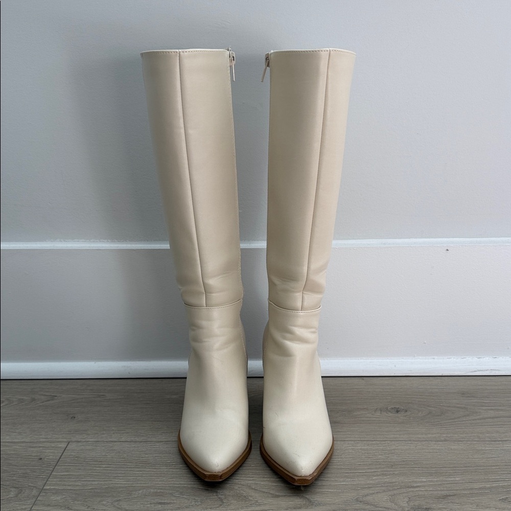 Elegant Cream Knee-High Boots